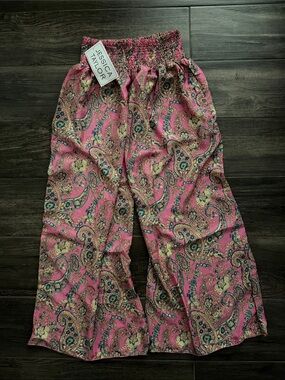 Jessica Taylor Pink Paisley Wide-Leg Pants